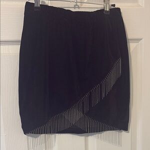 Elegant Black Skirt with Silver Accents